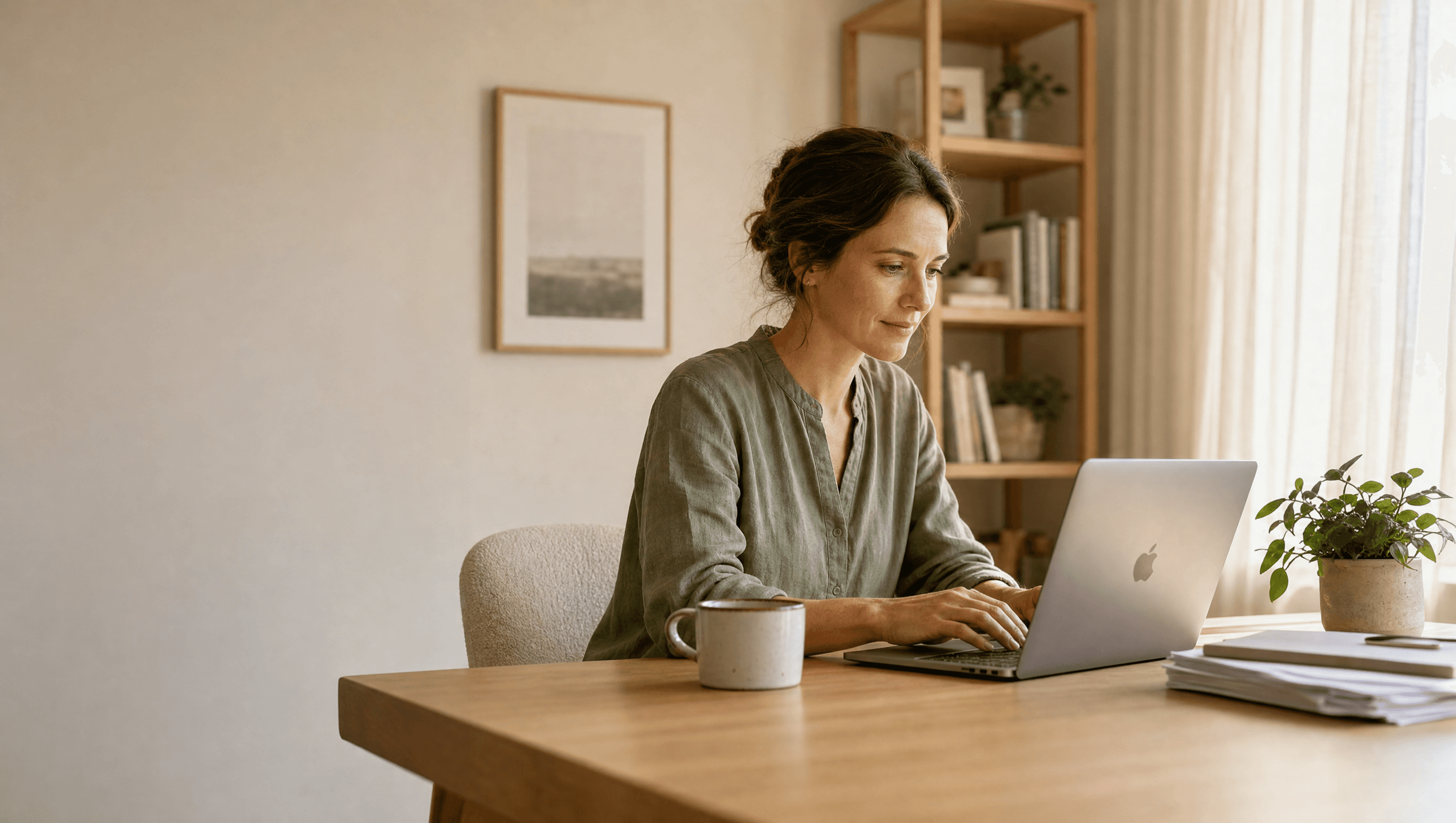 Self-employed professional working from home